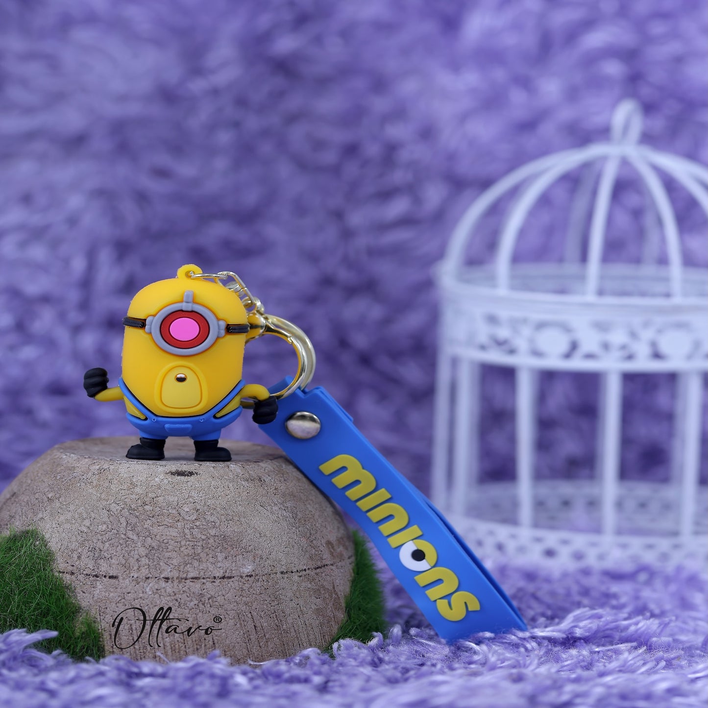 Ottavo Cute Cartoon 3D Silicone High -Quality PVC Material Keychain, Suitable for Boys and Girls(Minions-2)