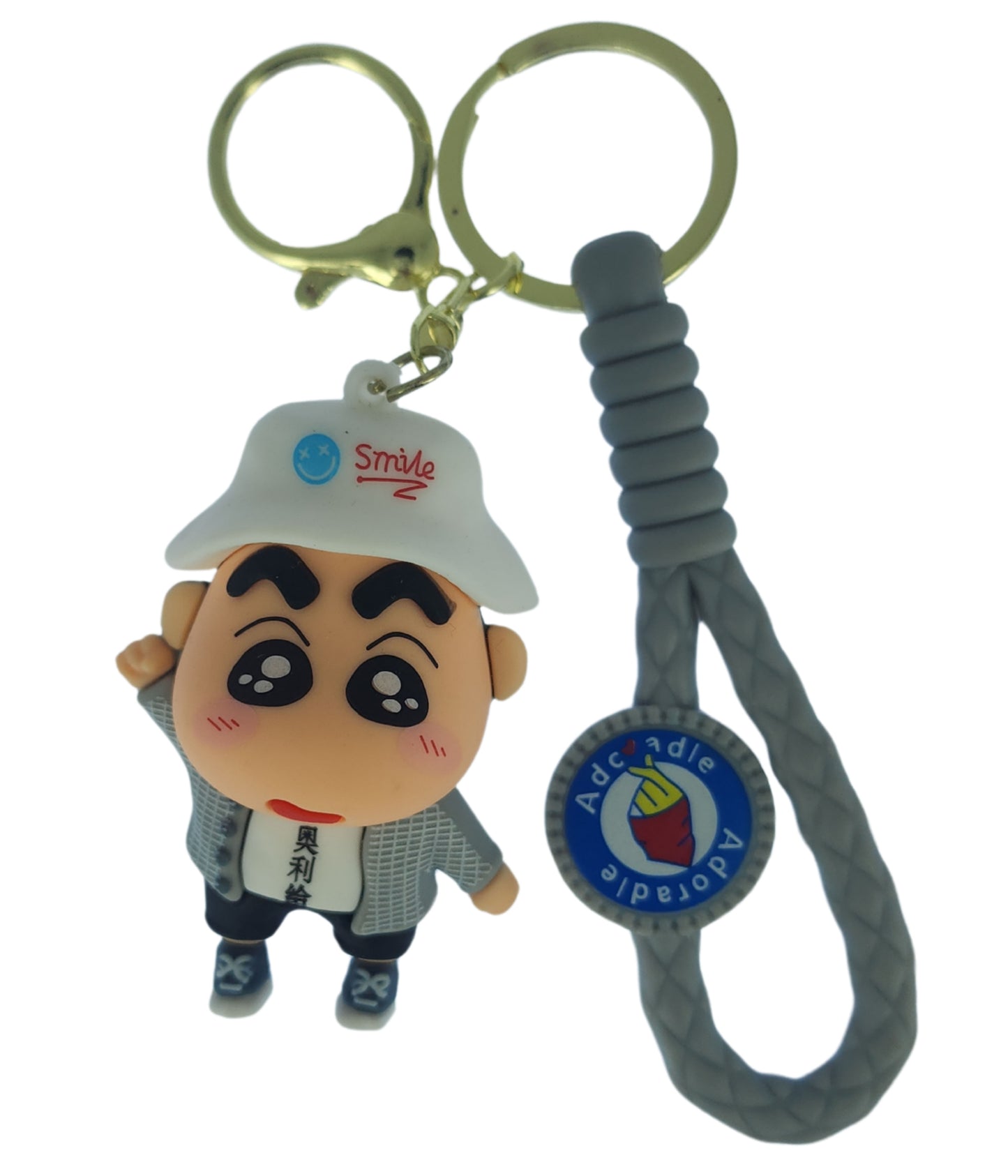 Ottavo Cute Cartoon 3D Silicone High -Quality PVC Material Keychain, Suitable for Boys and Girls(Spiderman Black Hoodi dori) (Sinchan Dori 1)