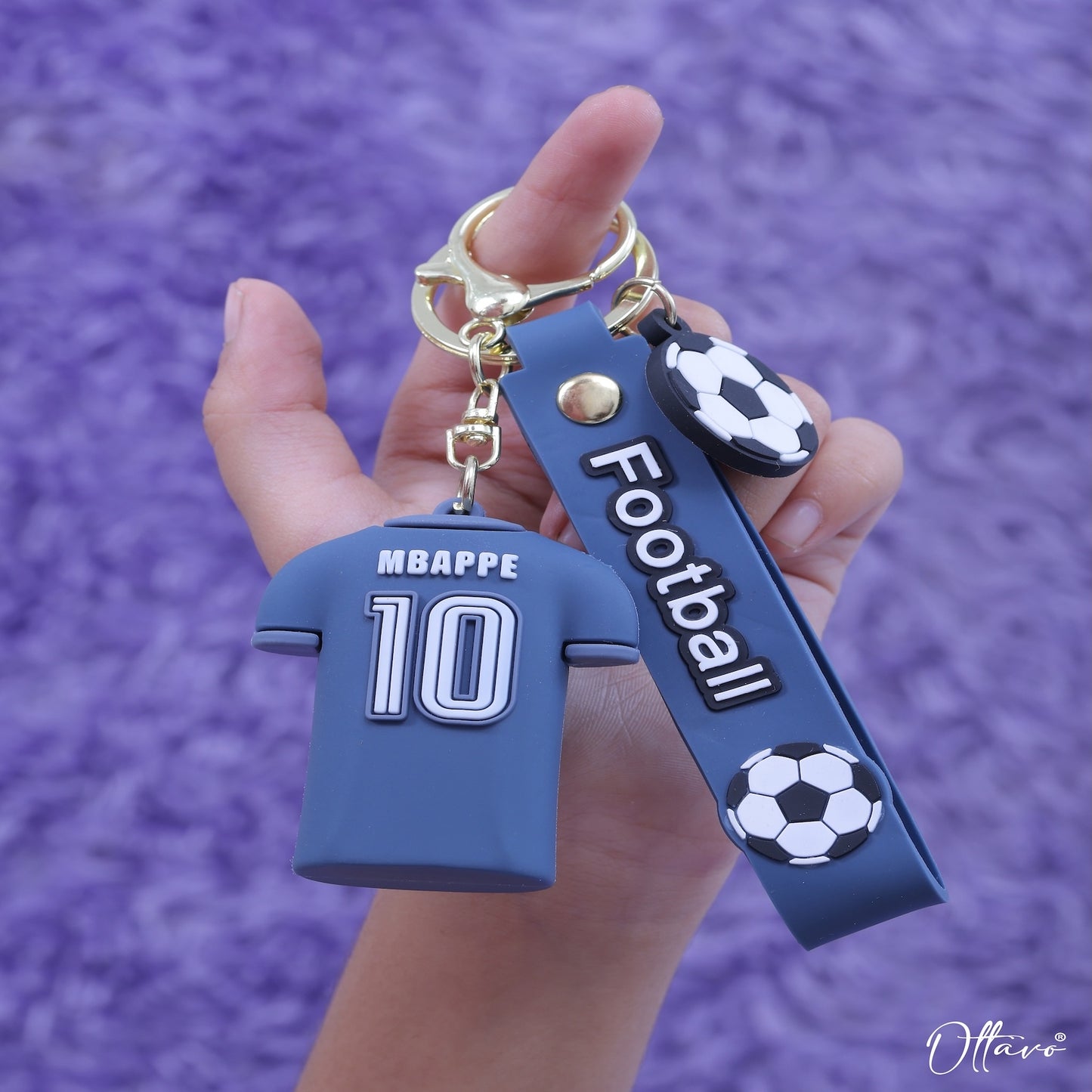 Ottavo Cute Cartoon 3D Silicone High -Quality PVC Material Keychain, Suitable for Boys and Girls (MBAPPE))