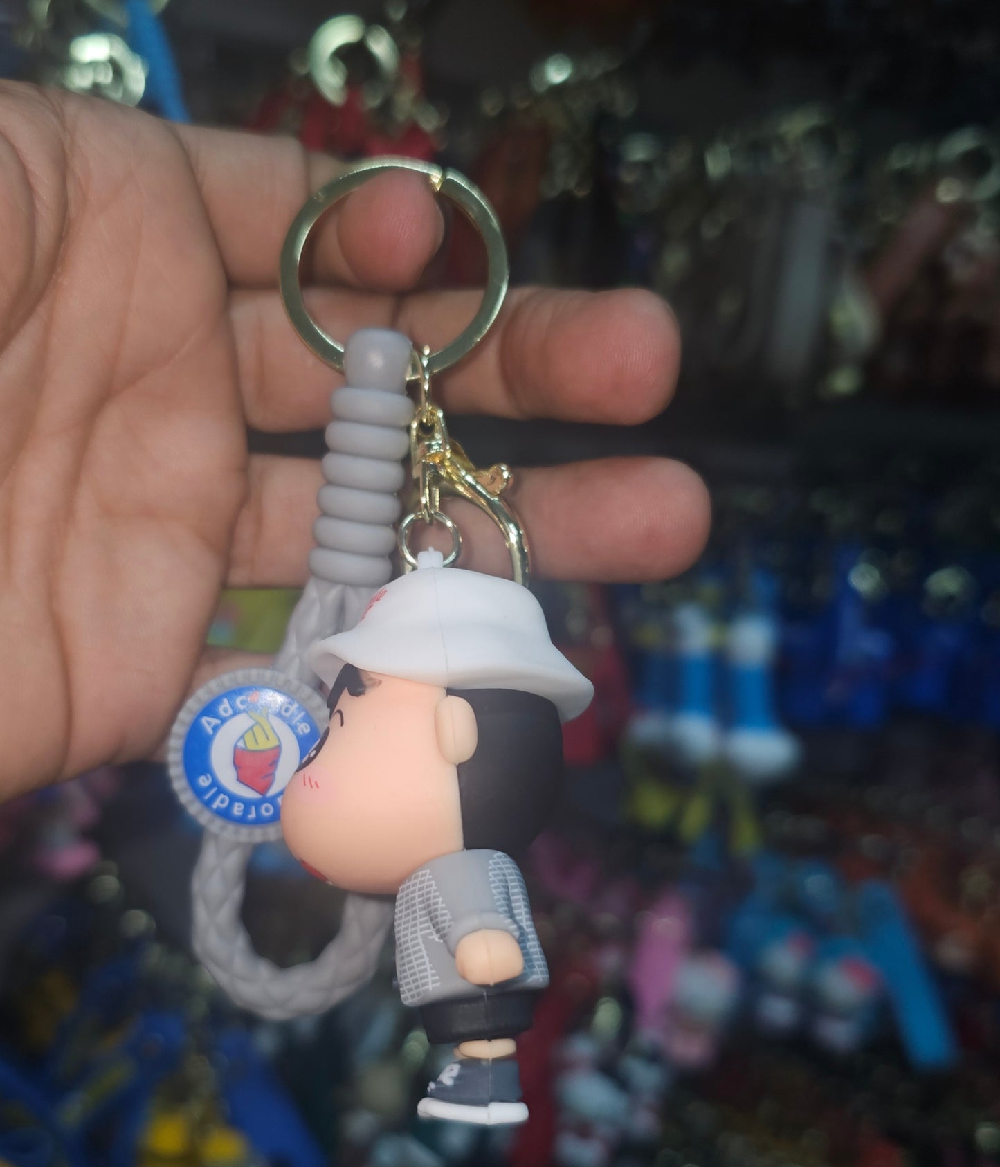 Ottavo Cute Cartoon 3D Silicone High -Quality PVC Material Keychain, Suitable for Boys and Girls(Spiderman Black Hoodi dori) (Sinchan Dori 1)