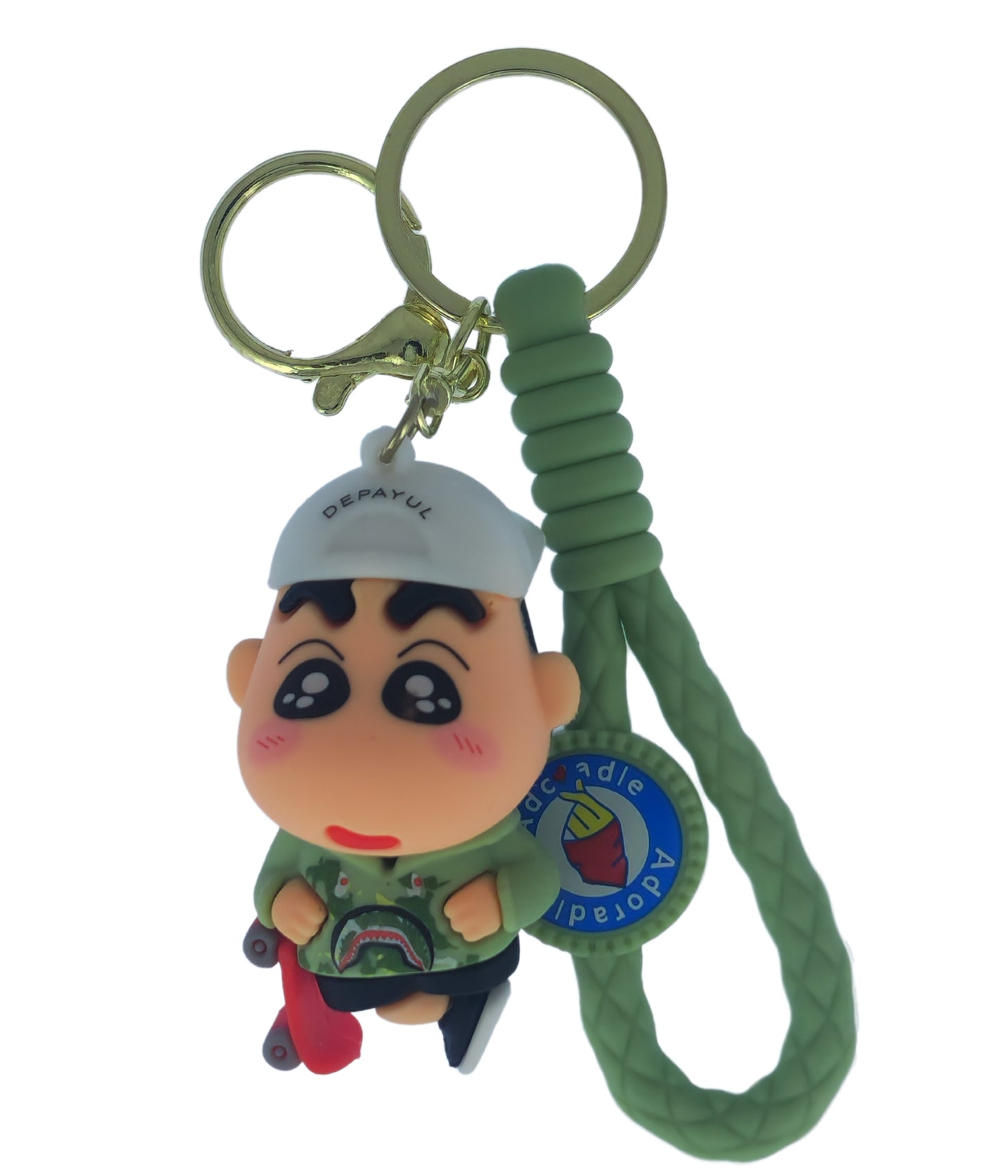 Ottavo Cute Cartoon 3D Silicone High -Quality PVC Material Keychain, Suitable for Boys and Girls(Spiderman Black Hoodi dori) (Sinchan Dori 3)