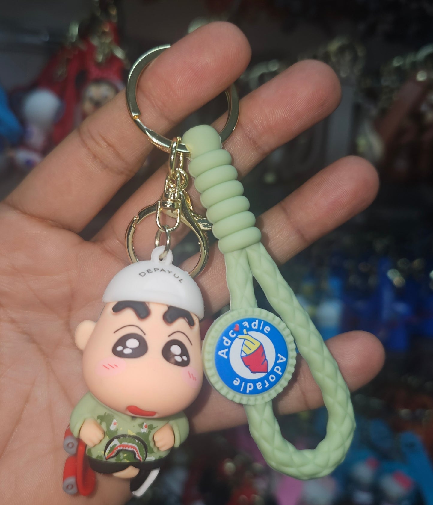 Ottavo Cute Cartoon 3D Silicone High -Quality PVC Material Keychain, Suitable for Boys and Girls(Spiderman Black Hoodi dori) (Sinchan Dori 3)
