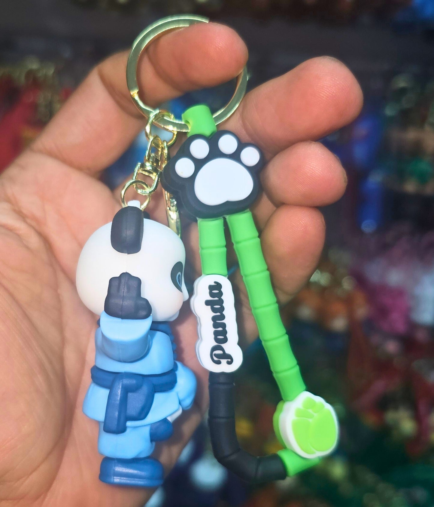 Ottavo Cute Cartoon 3D Silicone High -Quality PVC Material Keychain, Suitable for Boys and Girls(Spiderman Black Hoodi dori) (Kung Fu Panda 4)