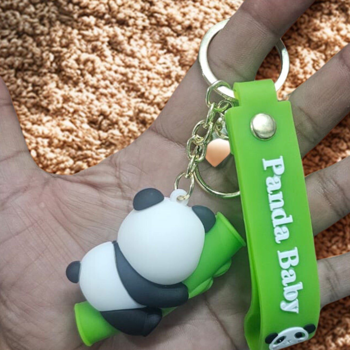 Ottavo Cute Cartoon 3D Silicone High -Quality PVC Material Keychain, Suitable for Boys and Girls(Baby Panda)