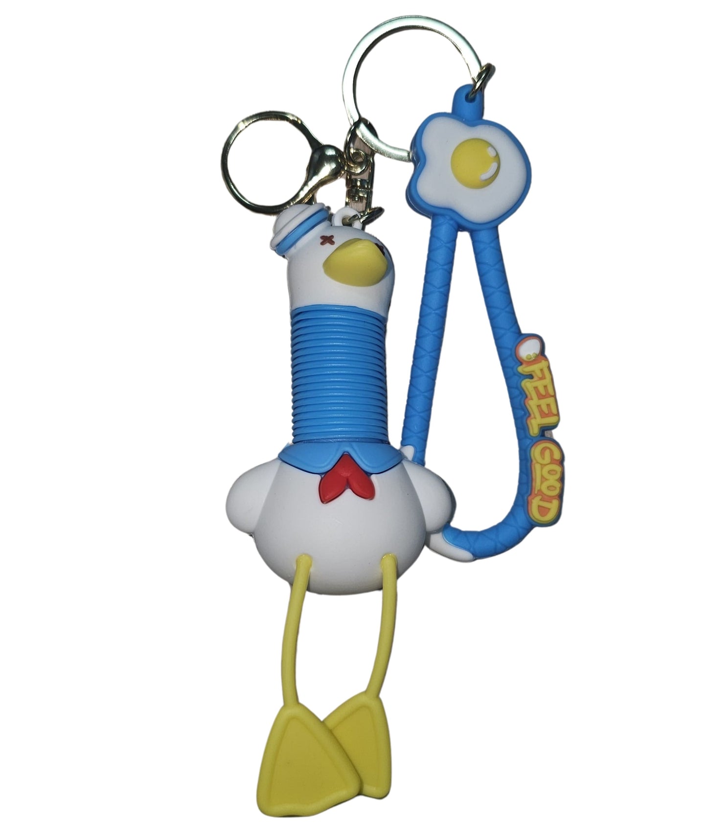 OTTAVO Expandable Neck Keychain |cartoon pull-out keychain| Super creative Cartoon toy, long neck Anime car keychain. (White Duck)