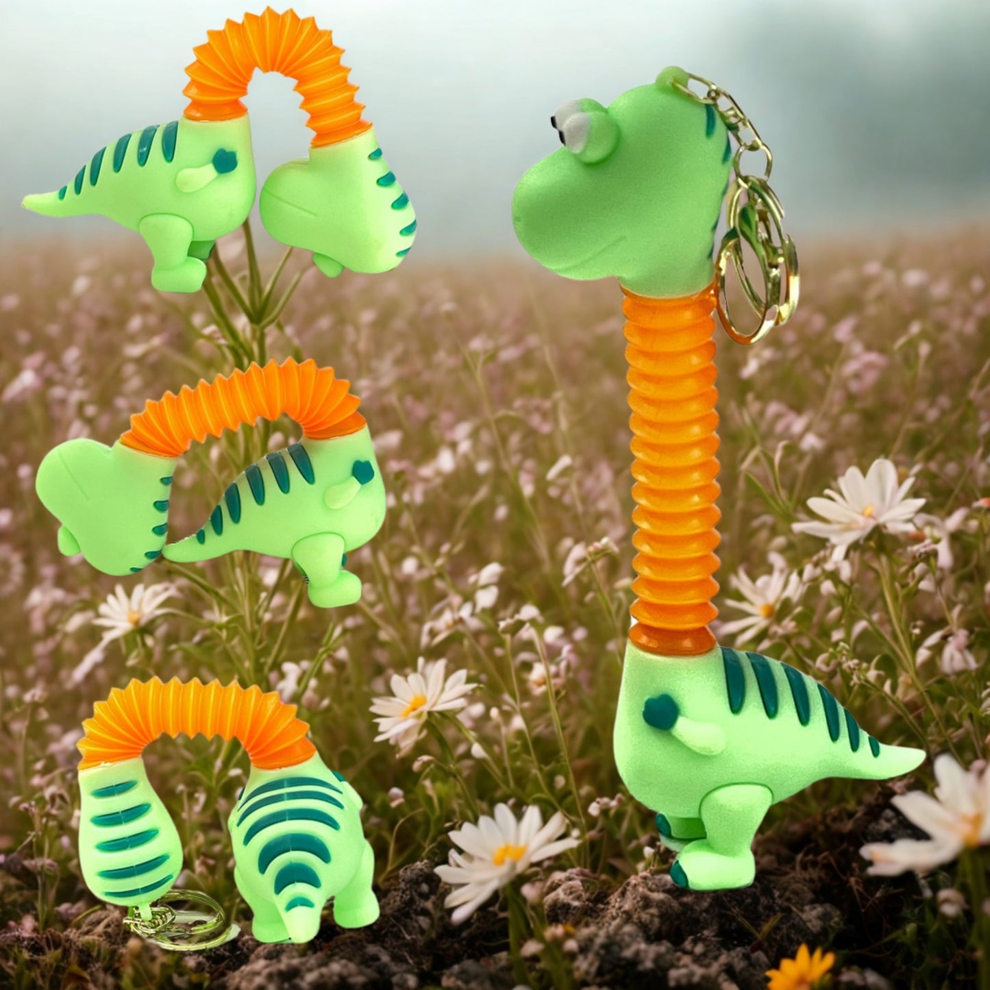 OTTAVO Expandable Neck Keychain |cartoon pull-out keychain| Super creative Cartoon toy, long neck Anime car keychain. (Lemon Green(Neck colour may Vary)