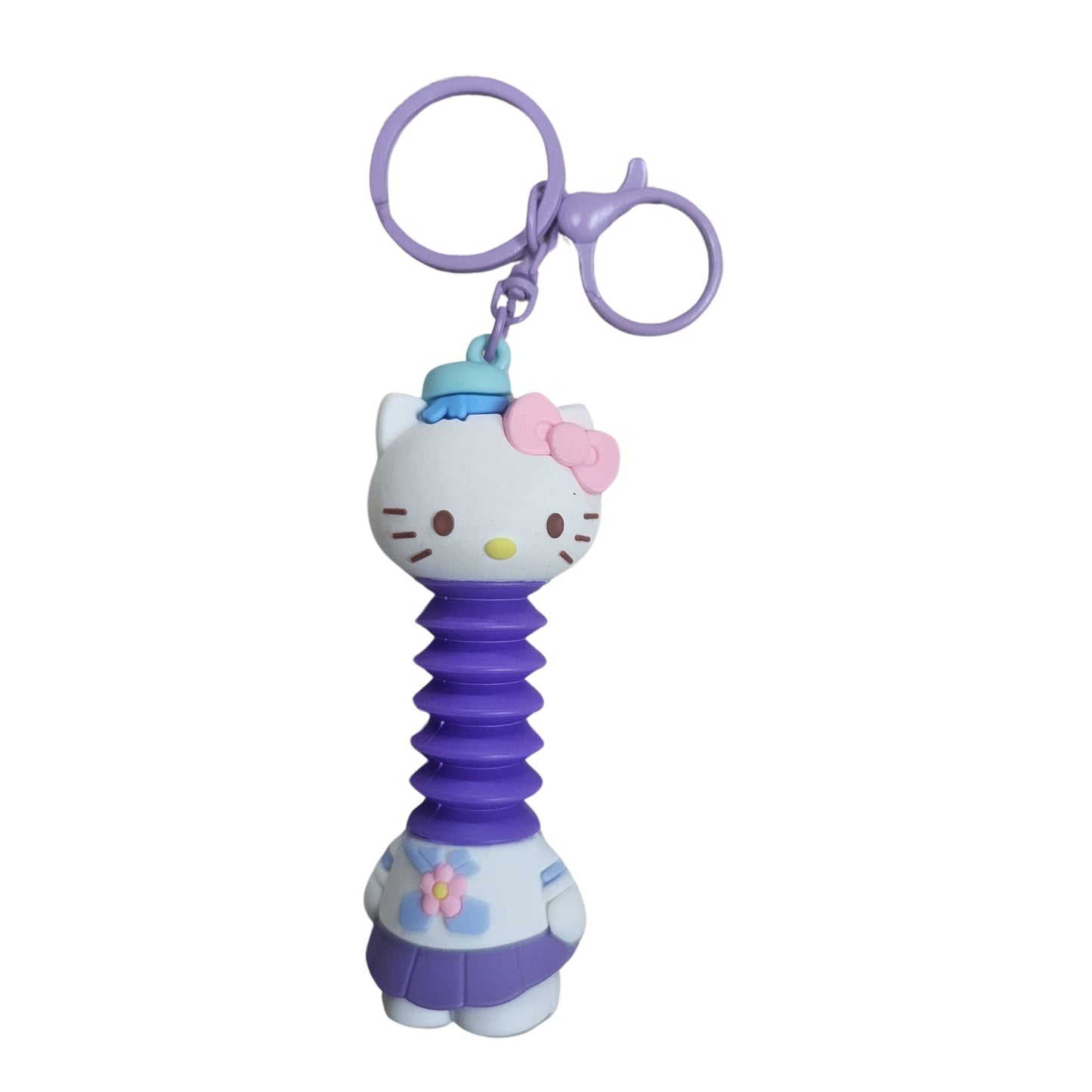 OTTAVO Expandable Neck Keychain |cartoon pull-out keychain| Super creative Cartoon toy, long neck Anime car keychain. (Hello Kitty Purple)