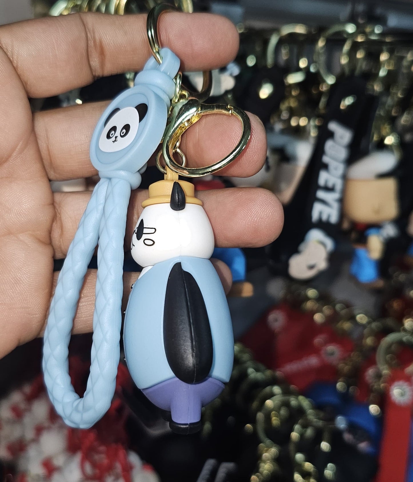 Ottavo Cute Cartoon 3D Silicone High -Quality PVC Material Keychain, Suitable for Boys and Girls(Spiderman Black Hoodi dori) (Panda in new Look)