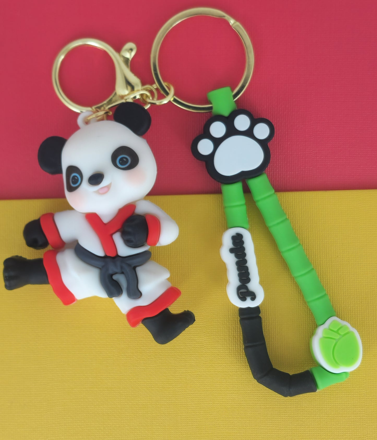 Ottavo Cute Cartoon 3D Silicone High -Quality PVC Material Keychain, Suitable for Boys and Girls(Spiderman Black Hoodi dori) (Kung Fu Panda 1)