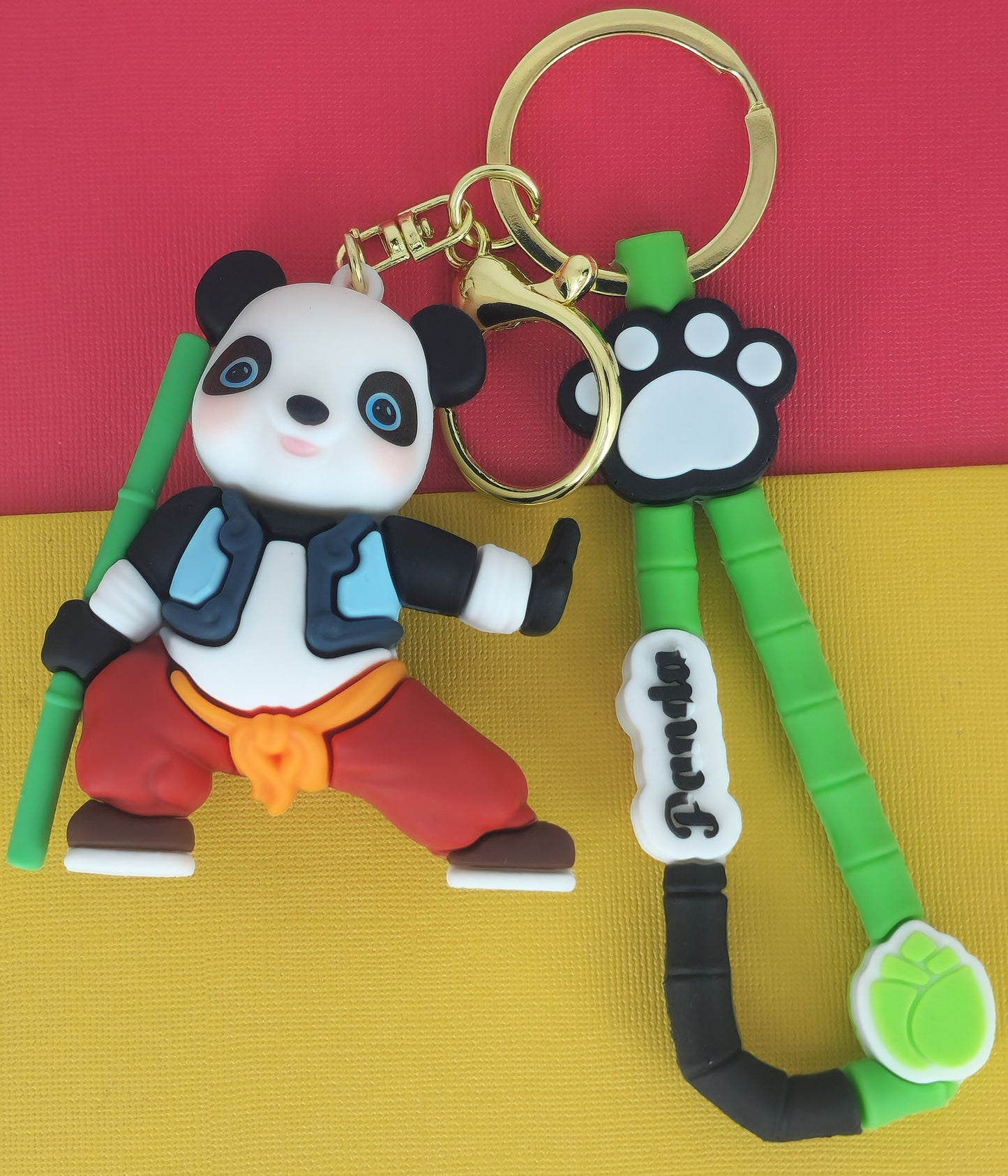 Ottavo Cute Cartoon 3D Silicone High -Quality PVC Material Keychain, Suitable for Boys and Girls(Spiderman Black Hoodi dori) (Kung Fu Panda 2)