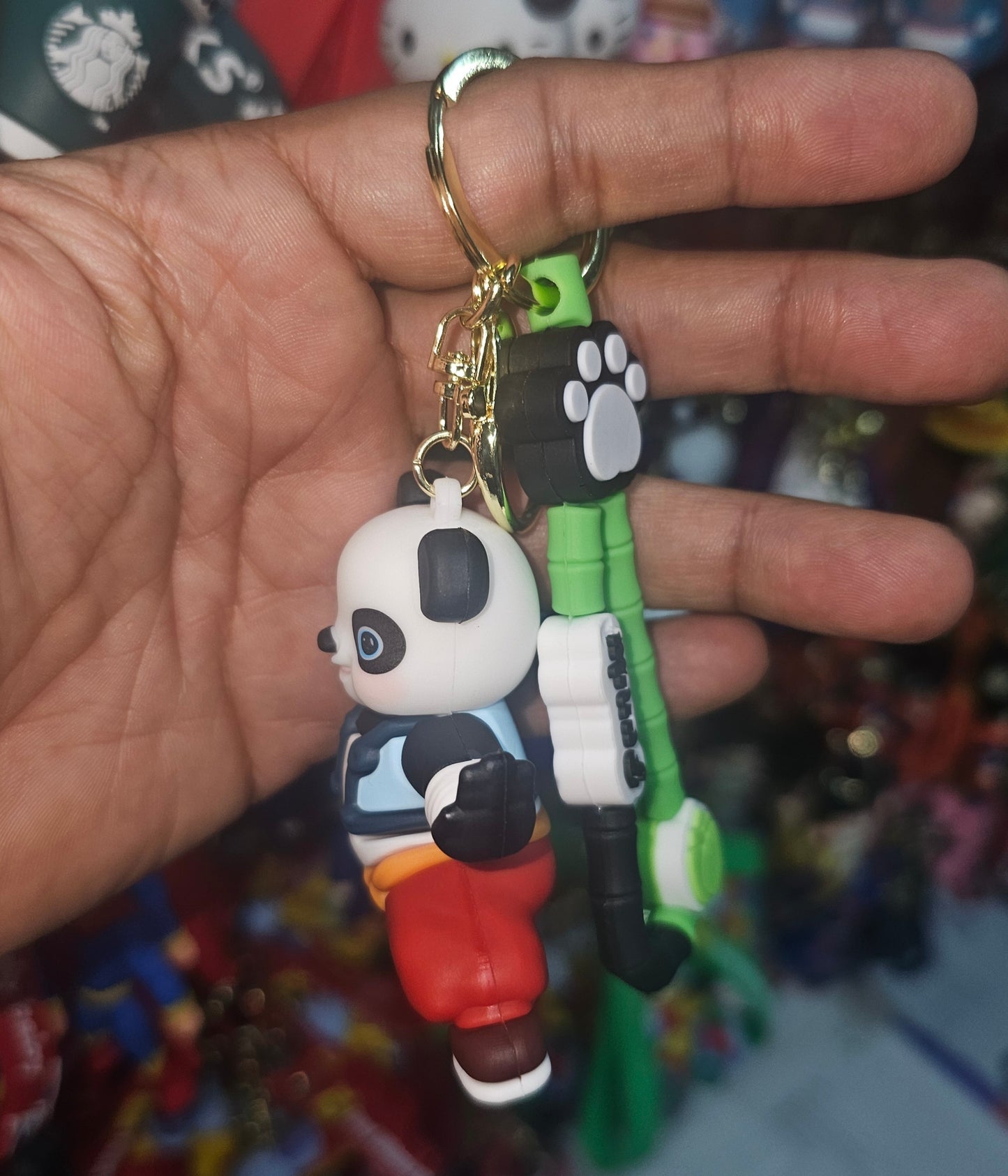 Ottavo Cute Cartoon 3D Silicone High -Quality PVC Material Keychain, Suitable for Boys and Girls(Spiderman Black Hoodi dori) (Kung Fu Panda 2)