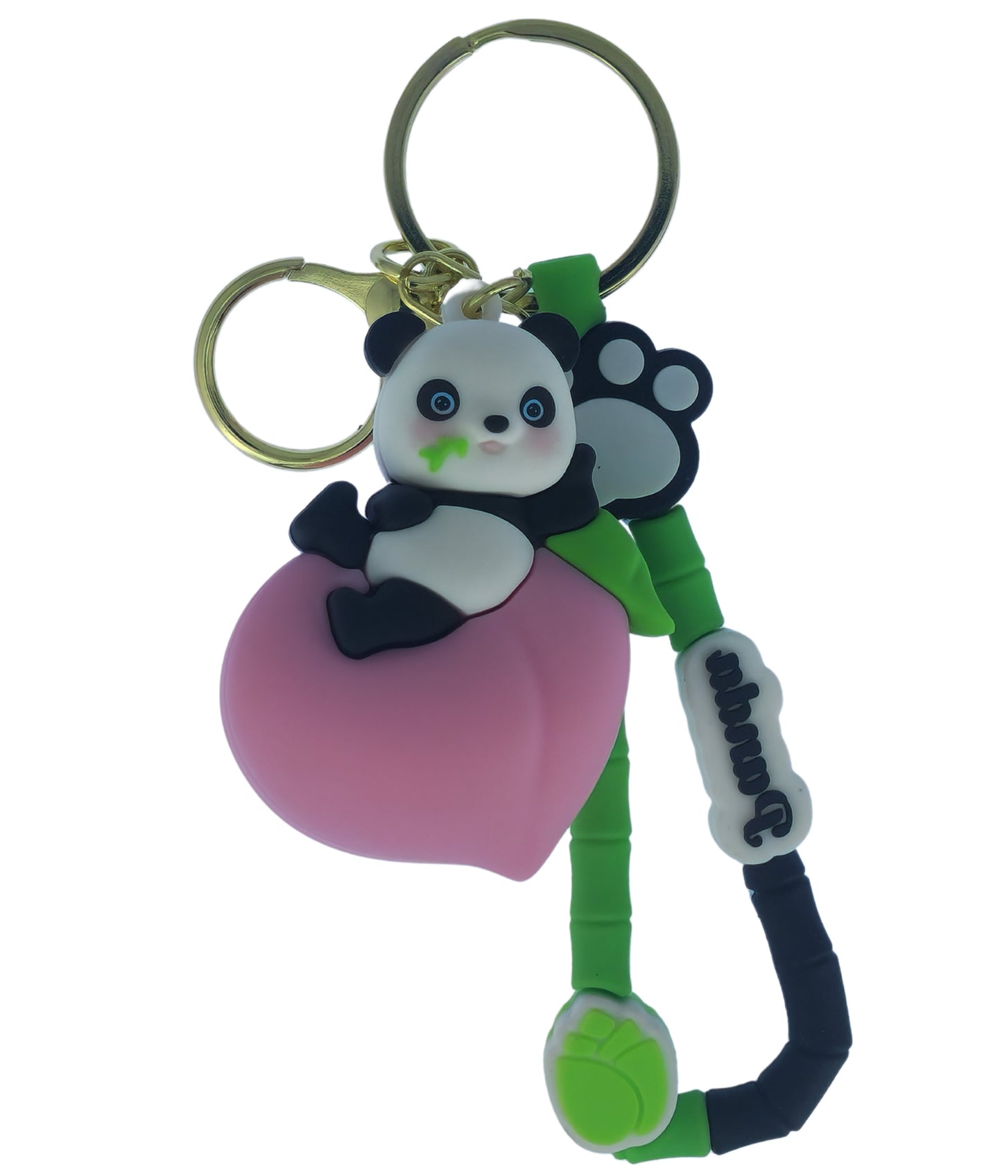 Ottavo Cute Cartoon 3D Silicone High -Quality PVC Material Keychain, Suitable for Boys and Girls(Spiderman Black Hoodi dori) (Panda on Peach)