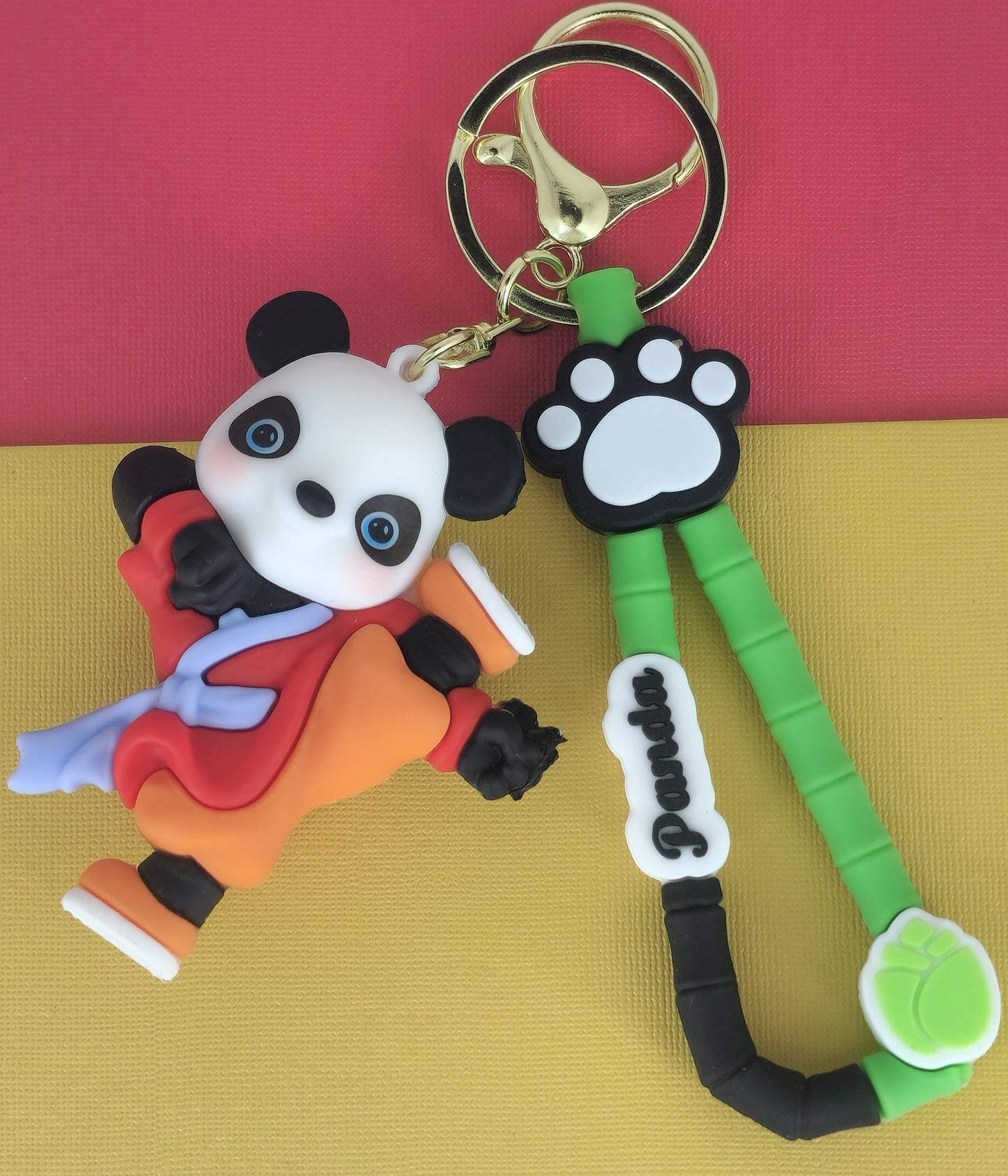 Ottavo Cute Cartoon 3D Silicone High -Quality PVC Material Keychain, Suitable for Boys and Girls(Spiderman Black Hoodi dori) (Kung Fu Panda 3)