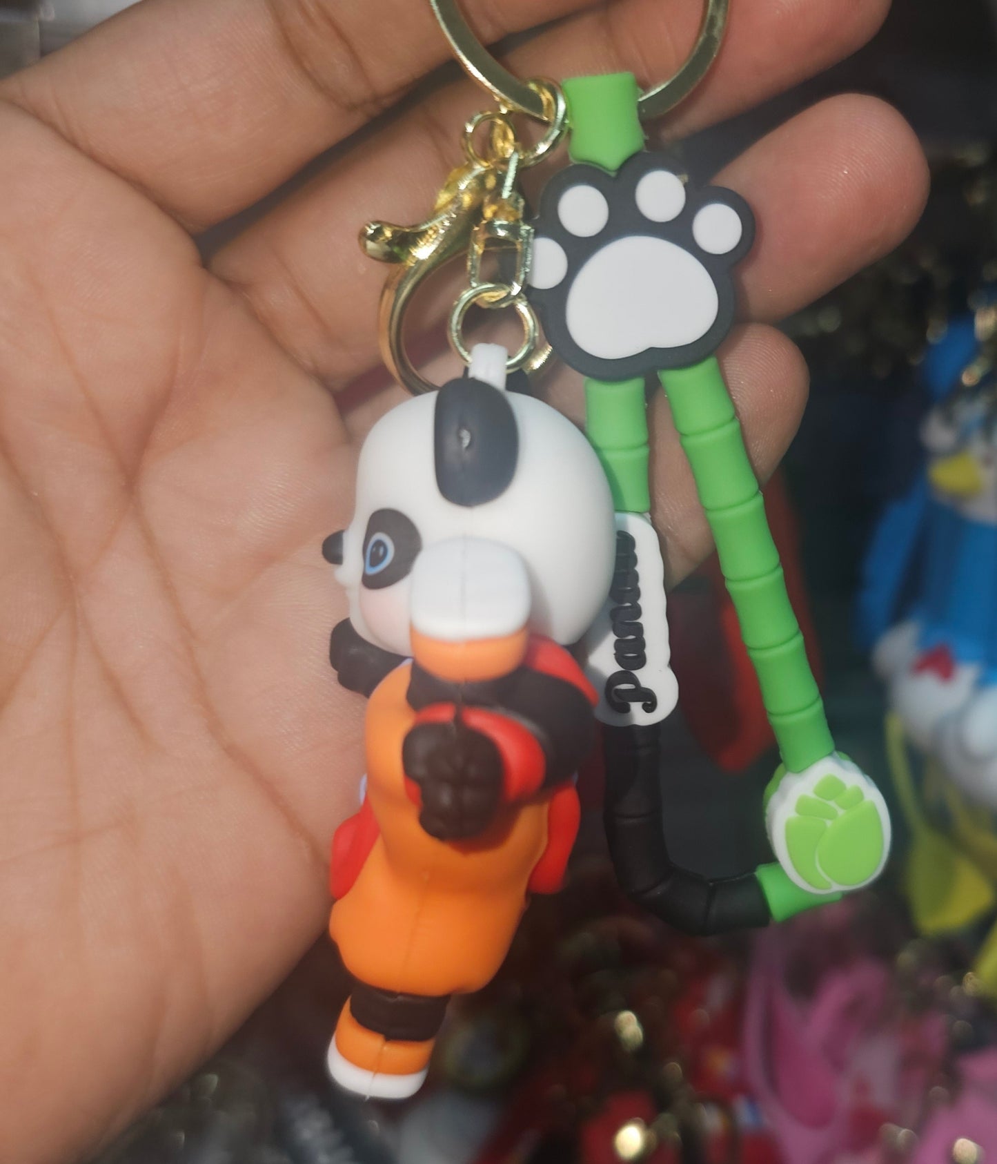 Ottavo Cute Cartoon 3D Silicone High -Quality PVC Material Keychain, Suitable for Boys and Girls(Spiderman Black Hoodi dori) (Kung Fu Panda 3)