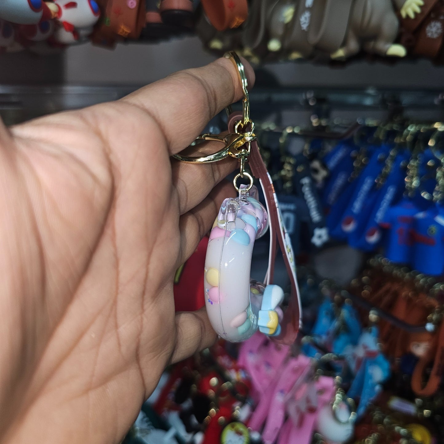 OTTAVO Unicorn Theme Alphabet Letter Glitter Keychain, PVC Water Globe Design, Decorative Bag Charm and Key Ring (Alphabet Letter C)