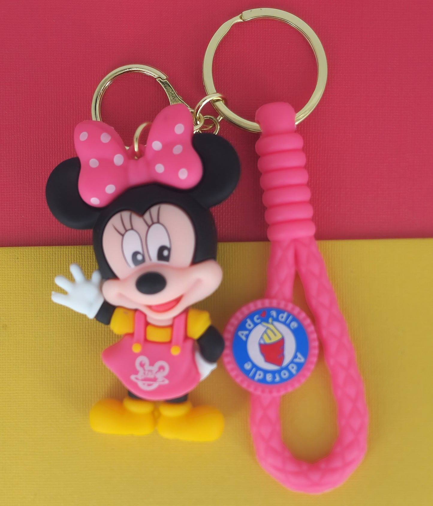 Ottavo Cute Cartoon 3D Silicone High -Quality PVC Material Keychain, Suitable for Boys and Girls(Spiderman Black Hoodi dori) (Minnie))