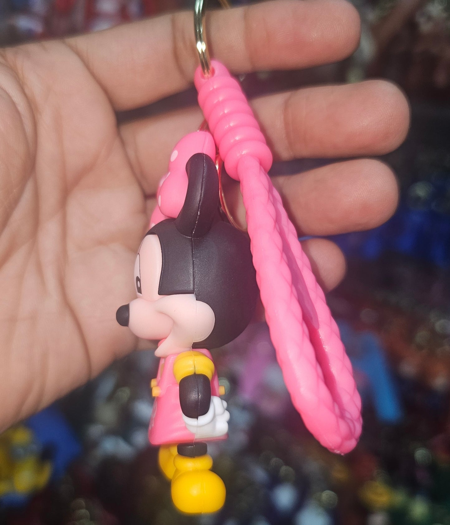 Ottavo Cute Cartoon 3D Silicone High -Quality PVC Material Keychain, Suitable for Boys and Girls(Spiderman Black Hoodi dori) (Minnie))