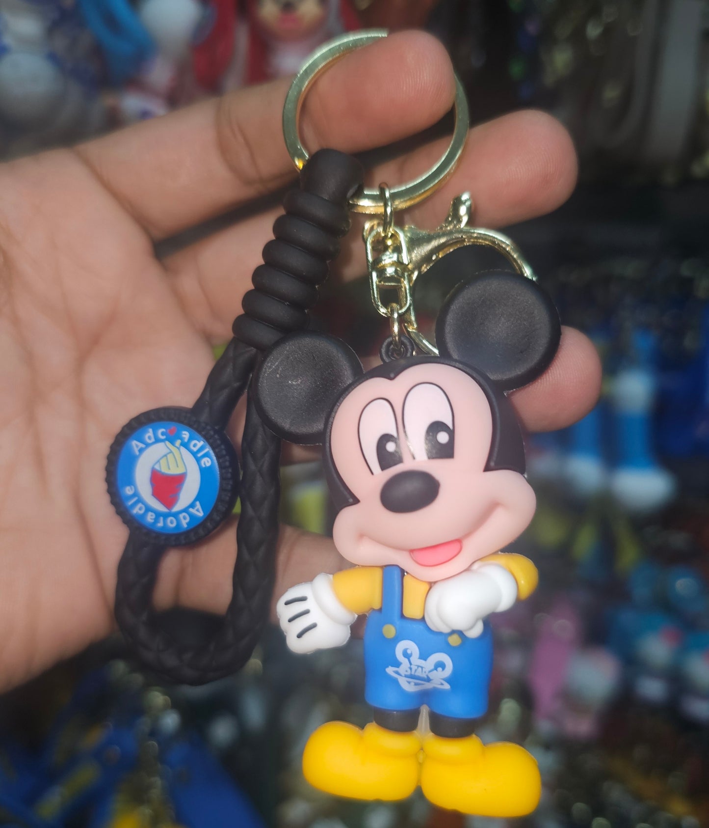 Ottavo Cute Cartoon 3D Silicone High -Quality PVC Material Keychain, Suitable for Boys and Girls(Spiderman Black Hoodi dori) (Mickey)