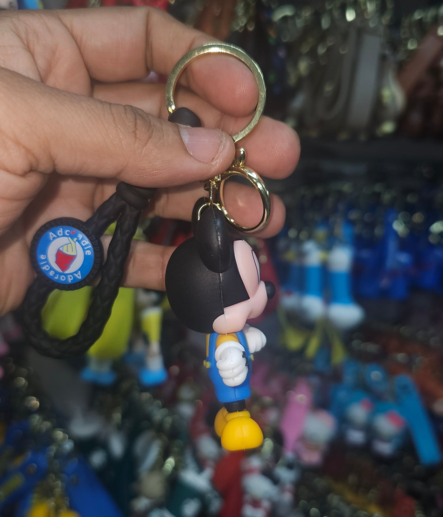Ottavo Cute Cartoon 3D Silicone High -Quality PVC Material Keychain, Suitable for Boys and Girls(Spiderman Black Hoodi dori) (Mickey)