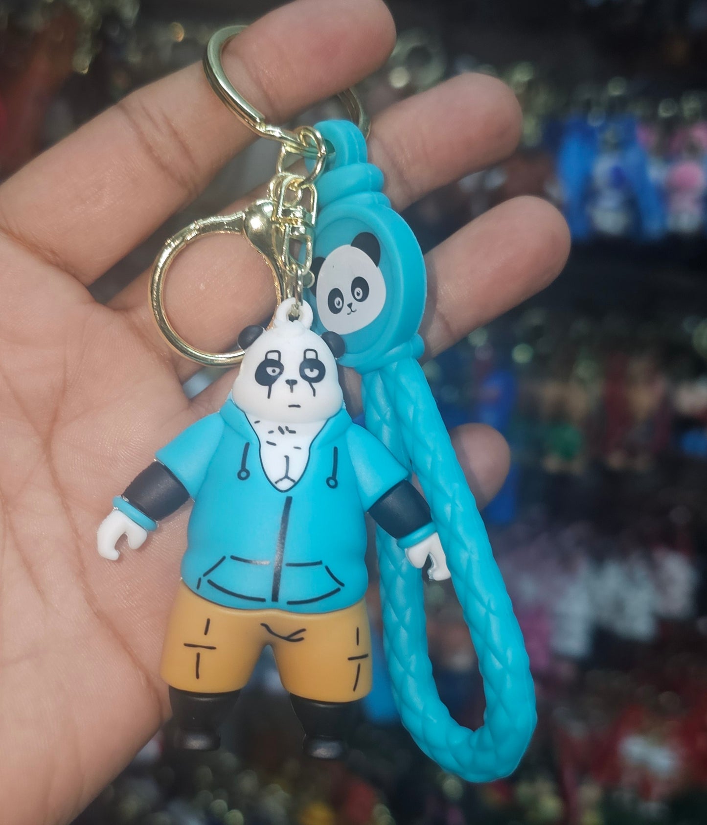 Ottavo Cute Cartoon 3D Silicone High -Quality PVC Material Keychain, Suitable for Boys and Girls(Spiderman Black Hoodi dori) (Panda in new Look 1)