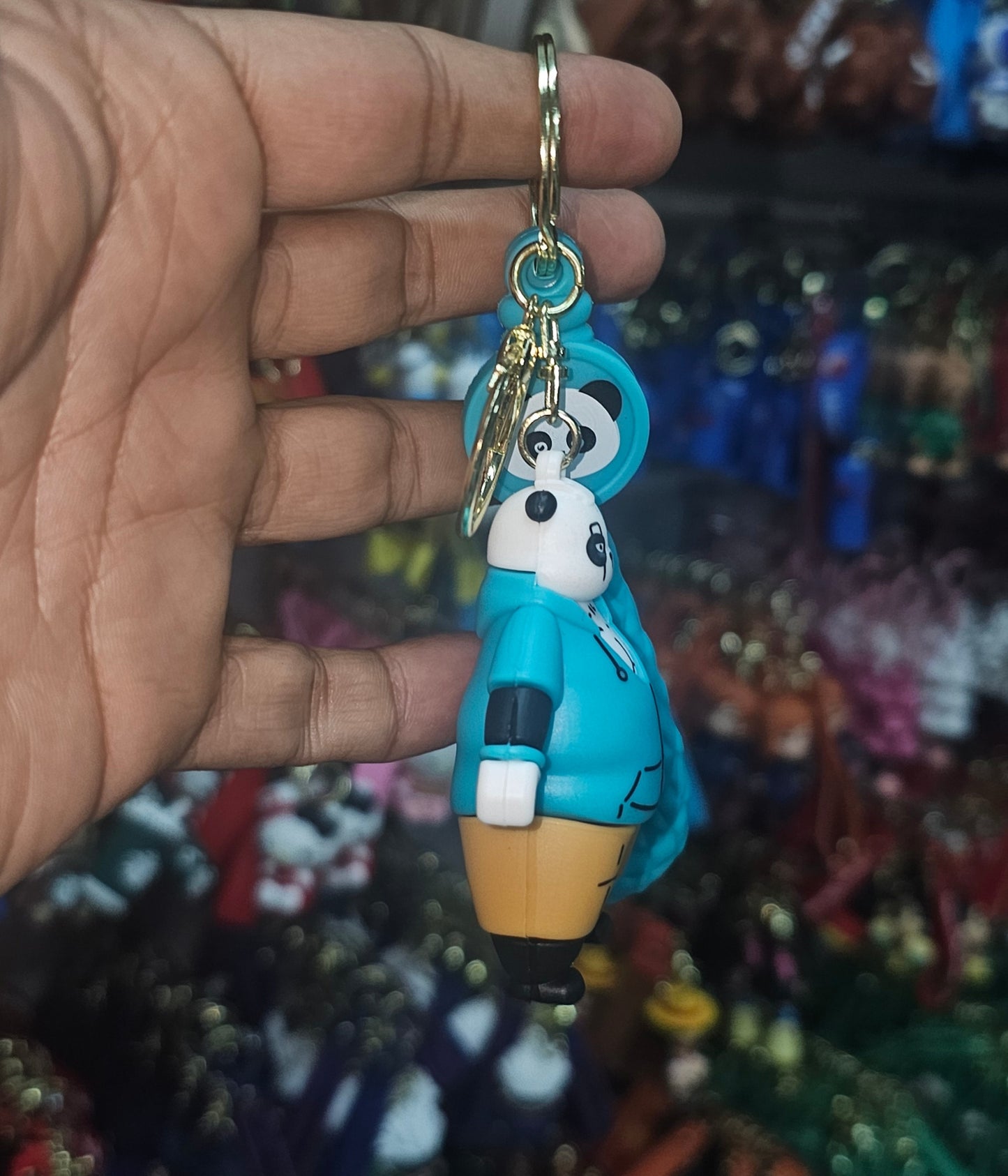 Ottavo Cute Cartoon 3D Silicone High -Quality PVC Material Keychain, Suitable for Boys and Girls(Spiderman Black Hoodi dori) (Panda in new Look 1)
