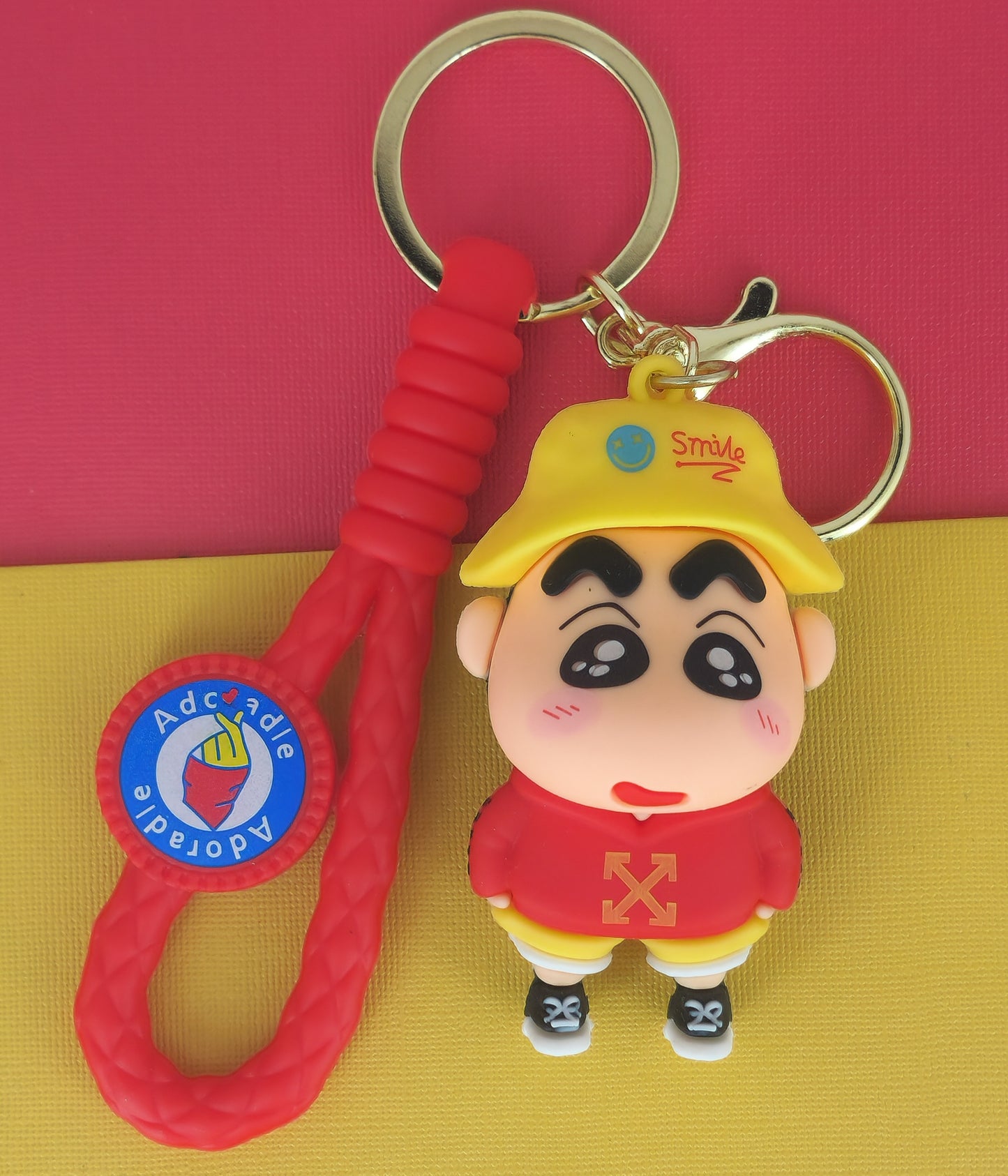 Ottavo Cute Cartoon 3D Silicone High -Quality PVC Material Keychain, Suitable for Boys and Girls(Spiderman Black Hoodi dori) (Sinchan Dori 4)