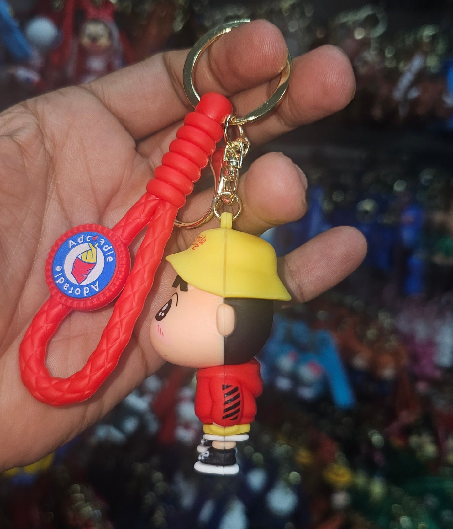 Ottavo Cute Cartoon 3D Silicone High -Quality PVC Material Keychain, Suitable for Boys and Girls(Spiderman Black Hoodi dori) (Sinchan Dori 4)