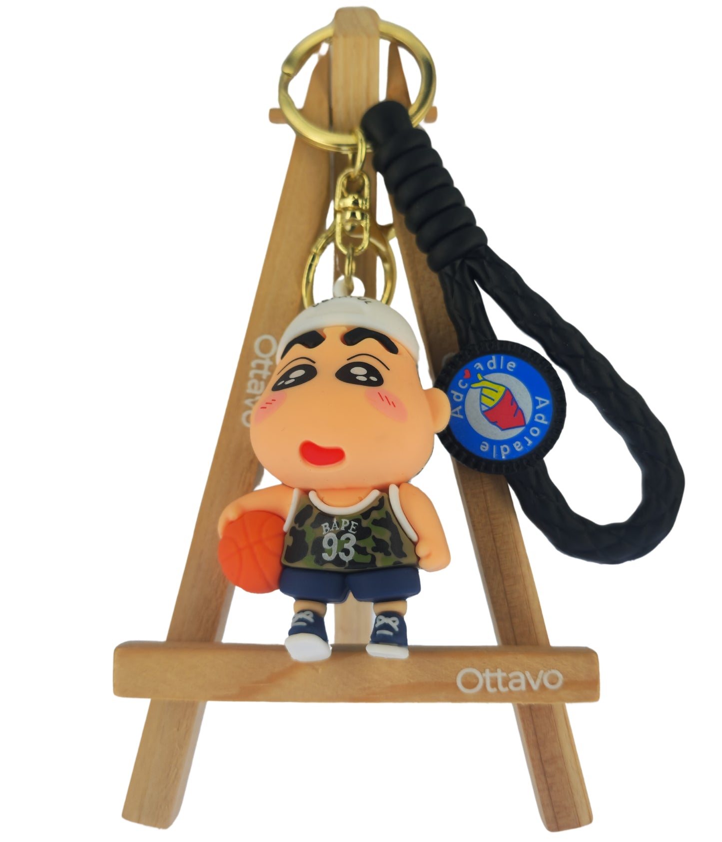 Ottavo Cute Cartoon 3D Silicone High -Quality PVC Material Keychain, Suitable for Boys and Girls(Spiderman Black Hoodi dori) (Sinchan Dori 2)