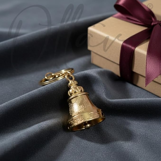 OTTAVO Guardian Bell Keychain, Shine Gold, Tibetan Style, 5 cm Height, Good Luck Charm(Shine Gold)