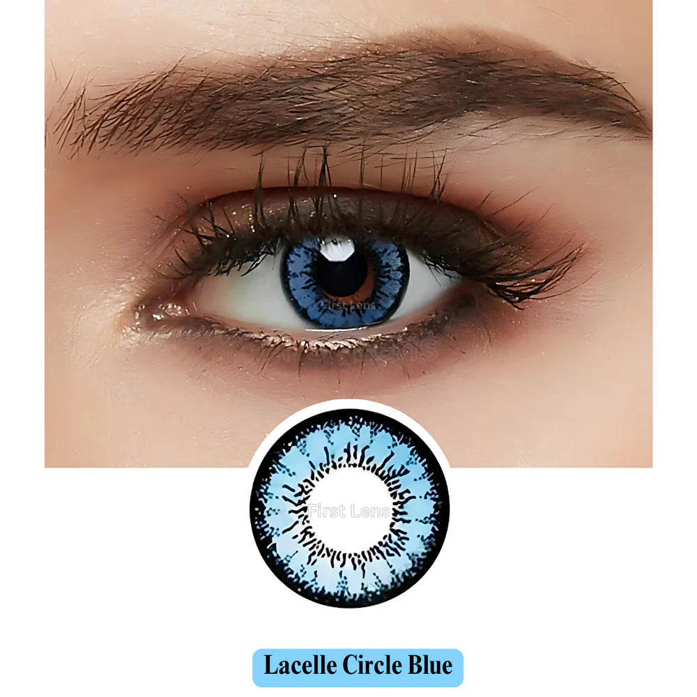 Bausch & lomb lacelle circle color contact lenses (2 lenses/box) - Blue