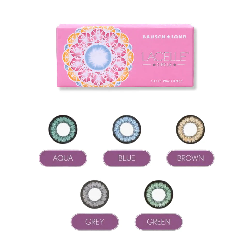 Bausch & lomb lacelle circle color contact lenses (2 lenses/box) - Blue