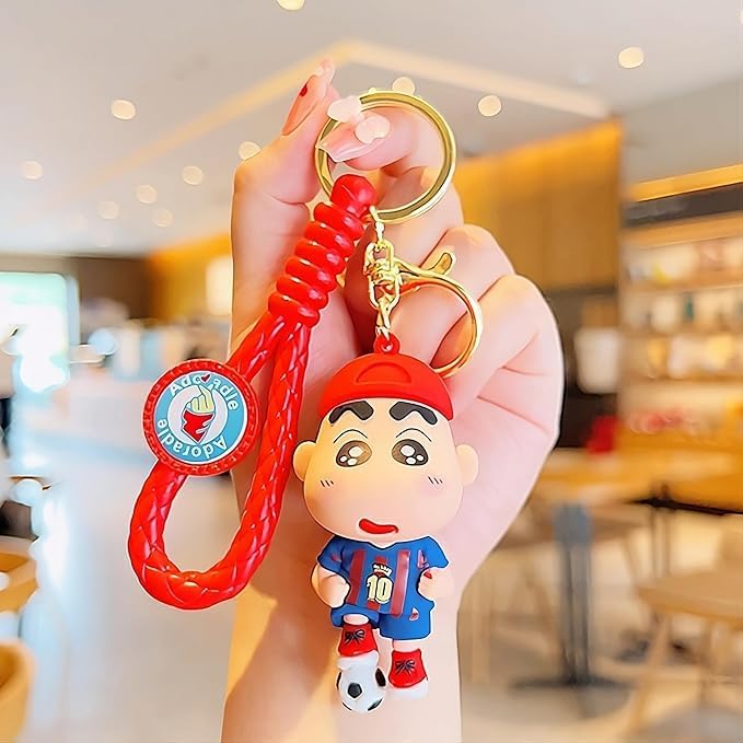 Ottavo Cute Cartoon 3D Silicone High -Quality PVC Material Keychain, Suitable for Boys and Girls(Sinchen with FB 10)