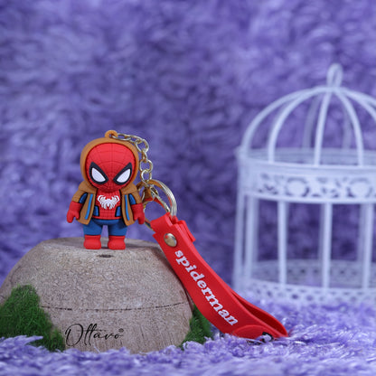 Ottavo Cute Cartoon 3D Silicone High -Quality PVC Material Keychain, Suitable for Boys and Girls(Spiderman-1)