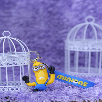 Ottavo Cute Cartoon 3D Silicone High -Quality PVC Material Keychain, Suitable for Boys and Girls(Minions)