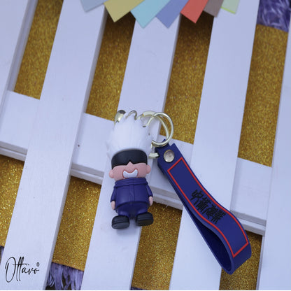 Ottavo Cute Cartoon 3D Silicone High -Quality PVC Material Keychain, Suitable for Boys and Girls(gojo)