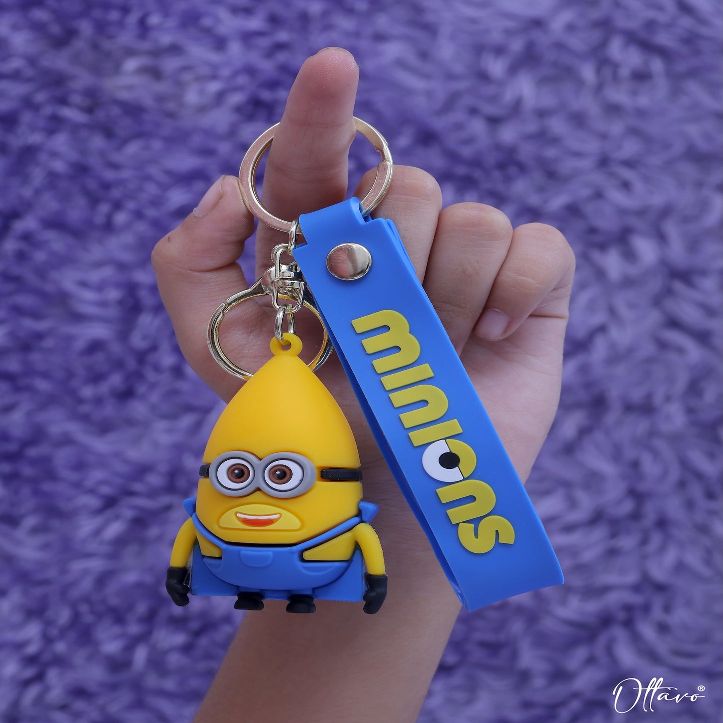 Ottavo Cute Cartoon 3D Silicone High -Quality PVC Material Keychain, Suitable for Boys and Girls(Minions-1)