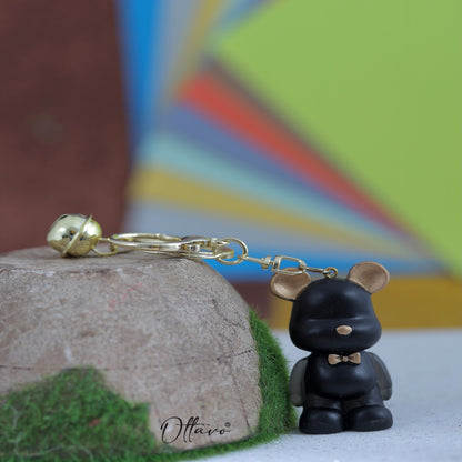 Ottavo Cute Cartoon 3D Silicone High -Quality PVC Material Keychain, Suitable for Boys and Girls(Transparent Teddy)