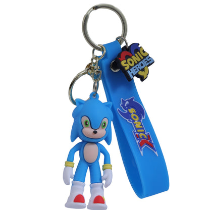 Ottavo Cute Cartoon 3D Silicone High -Quality PVC Material Keychain, Suitable for Boys and Girls(Sonic)