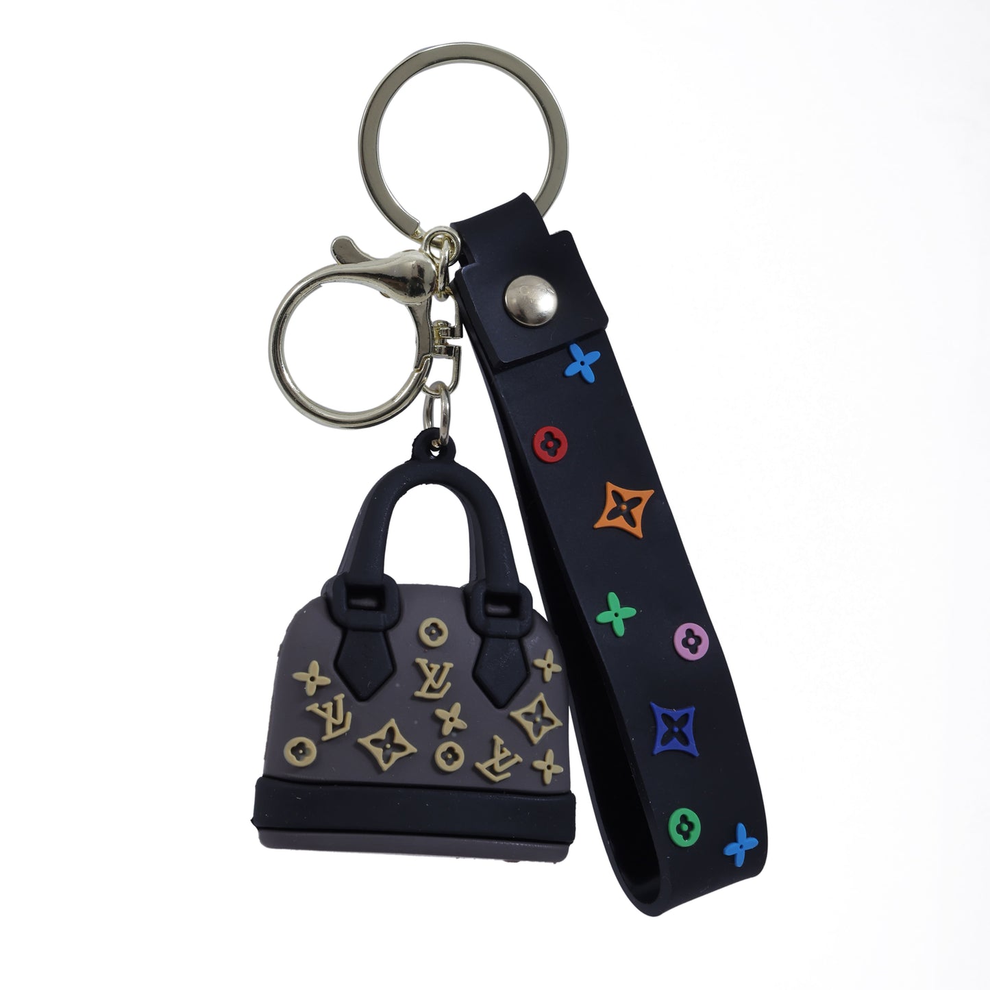 Ottavo Cute Cartoon 3D Silicone High -Quality PVC Material Keychain, Suitable for Boys and Girls(LV Handbag Black)