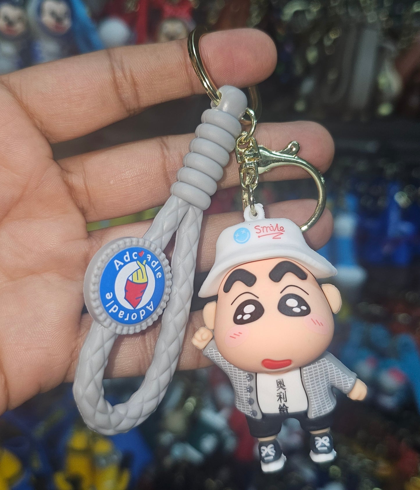Ottavo Cute Cartoon 3D Silicone High -Quality PVC Material Keychain, Suitable for Boys and Girls(Spiderman Black Hoodi dori) (Sinchan Dori 1)