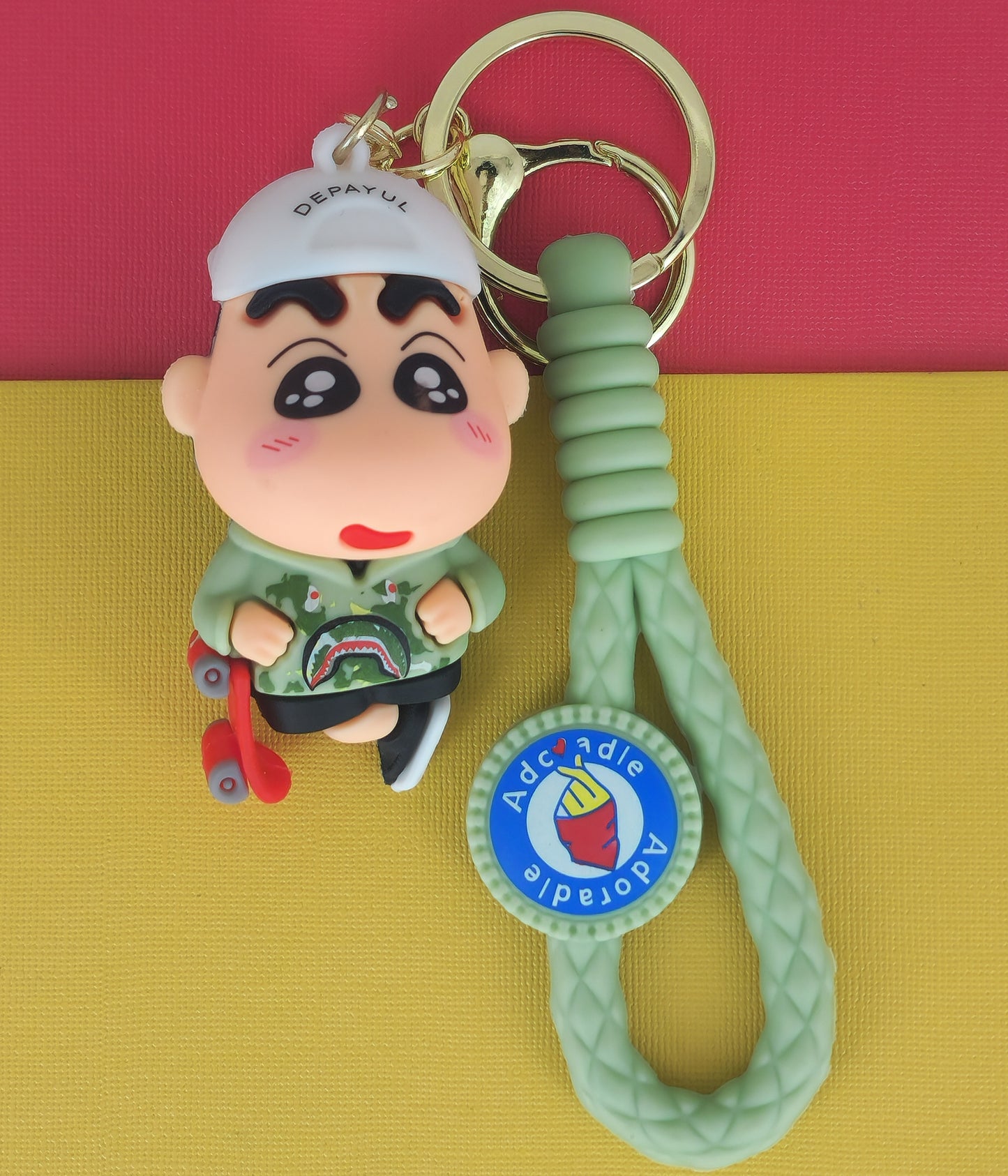 Ottavo Cute Cartoon 3D Silicone High -Quality PVC Material Keychain, Suitable for Boys and Girls(Spiderman Black Hoodi dori) (Sinchan Dori 3)