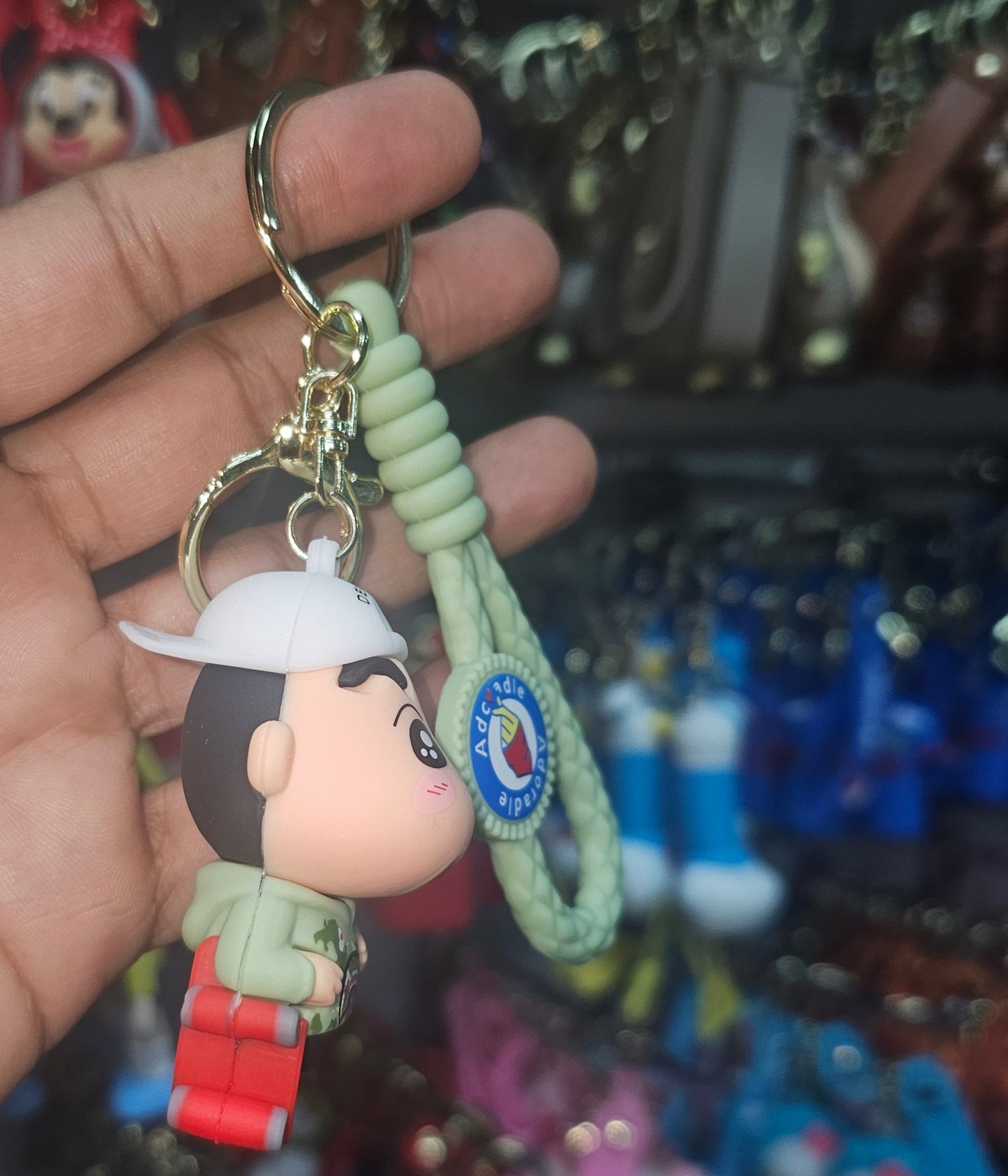 Ottavo Cute Cartoon 3D Silicone High -Quality PVC Material Keychain, Suitable for Boys and Girls(Spiderman Black Hoodi dori) (Sinchan Dori 3)
