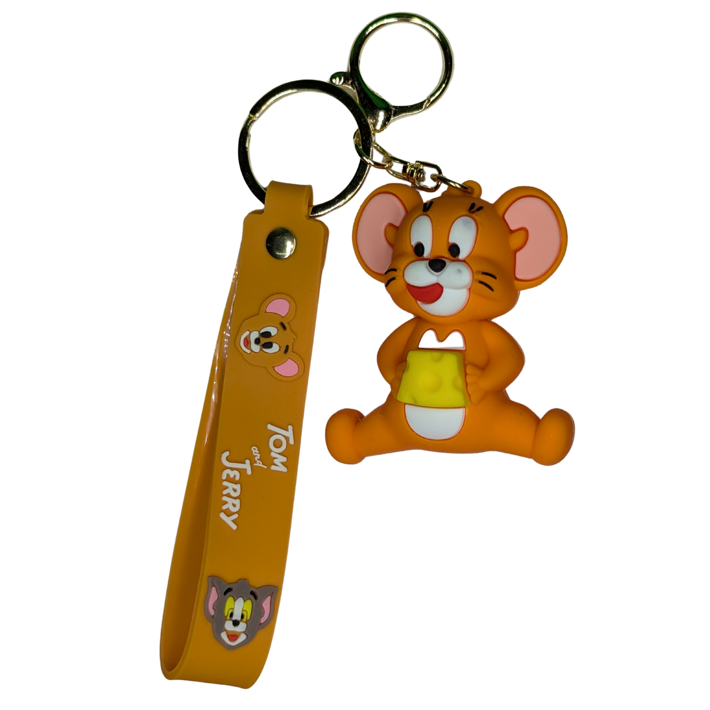 Ottavo Cute Cartoon 3D Silicone High -Quality PVC Material Keychain, Suitable for Boys and Girls(Jerry with chees)