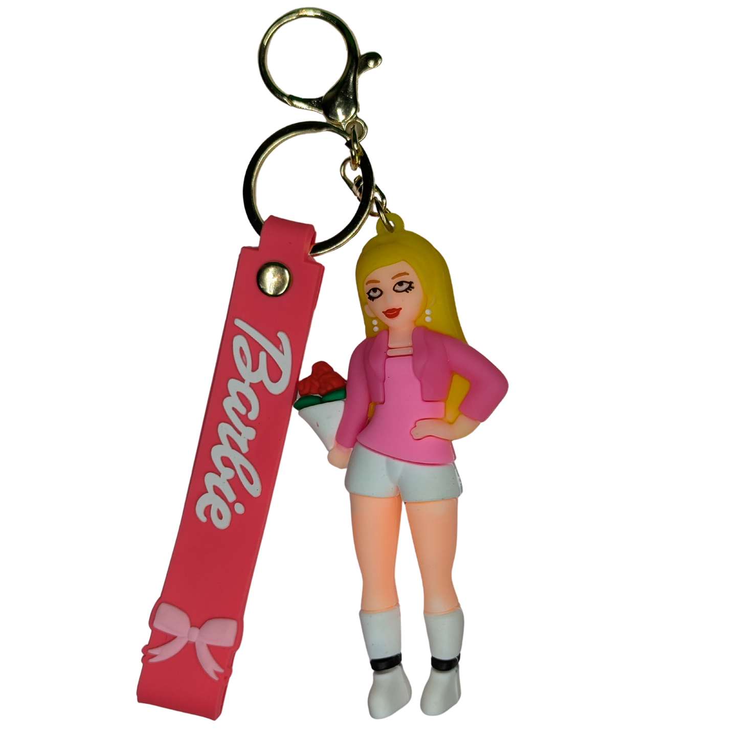 Ottavo Cute Cartoon 3D Silicone High -Quality PVC Material Keychain, Suitable for Boys and Girls(Barbie-2)