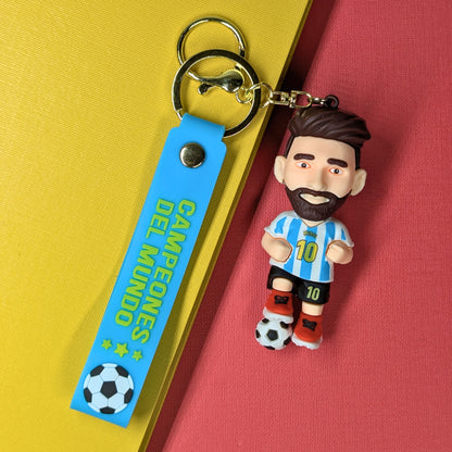 Ottavo Cute Cartoon 3D Silicone High -Quality PVC Material Keychain, Suitable for Boys and Girls(Messi)