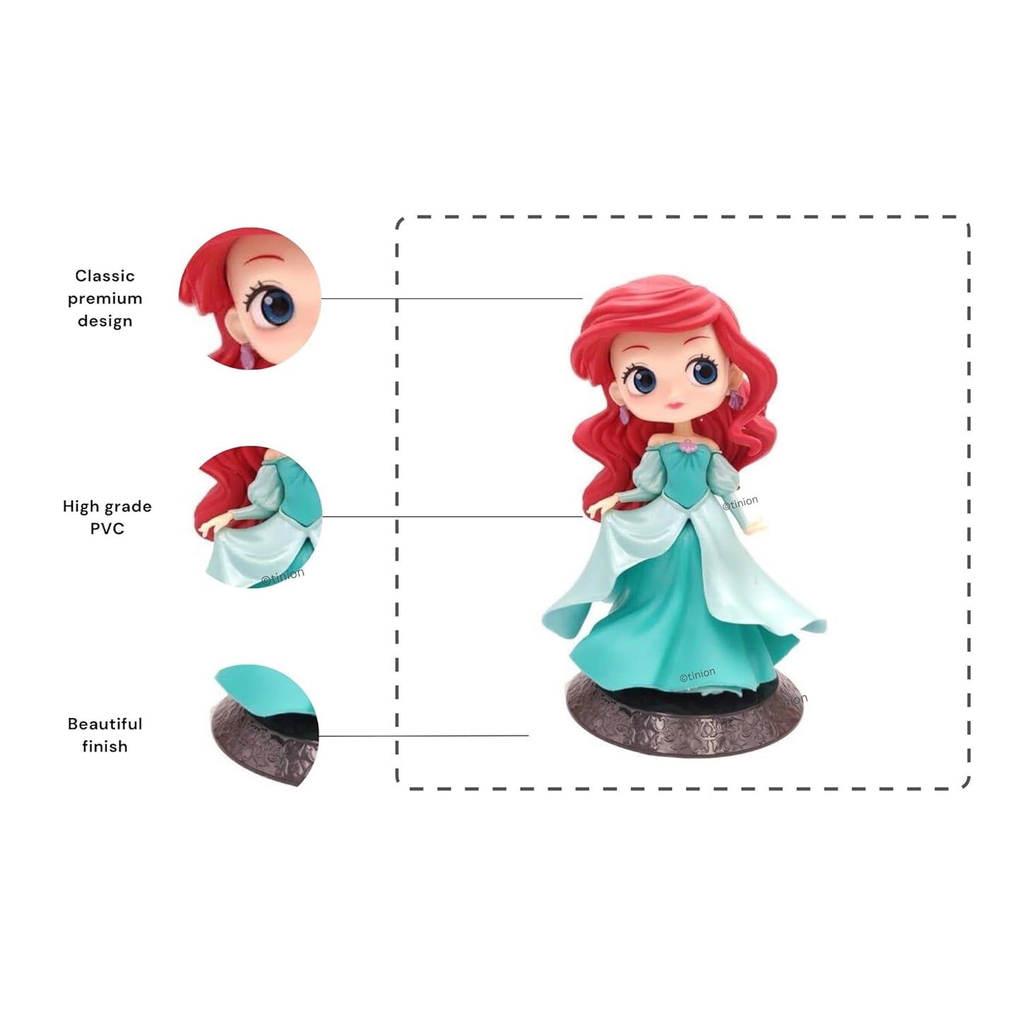 Ariel Disney Princess Q Posket Action Figure Size 15 CM