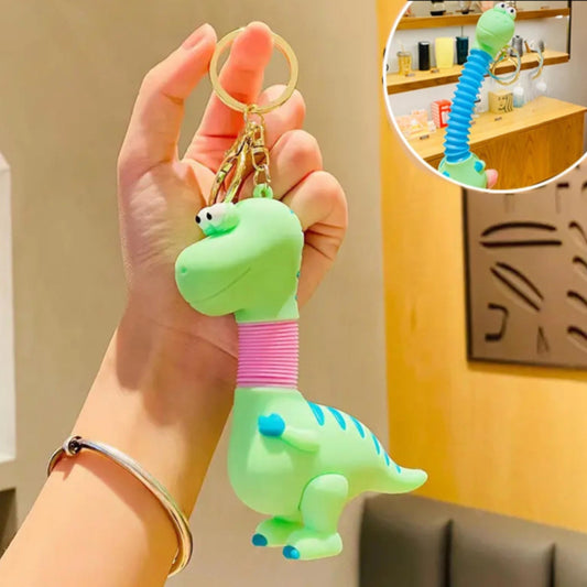 OTTAVO Expandable Neck Keychain |cartoon pull-out keychain| Super creative Cartoon toy, long neck Anime car keychain. (Lemon Green(Neck colour may Vary)
