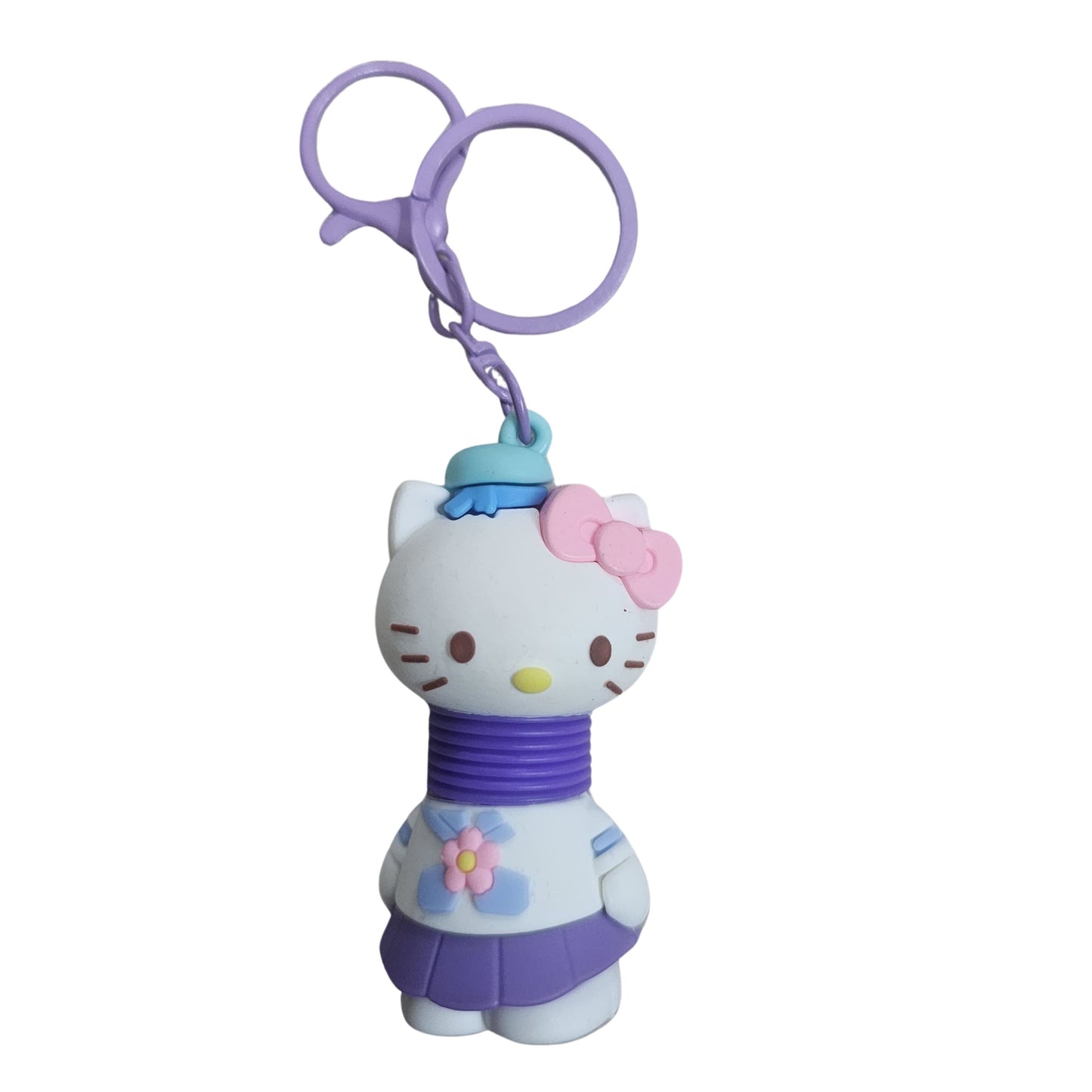 OTTAVO Expandable Neck Keychain |cartoon pull-out keychain| Super creative Cartoon toy, long neck Anime car keychain. (Hello Kitty Purple)