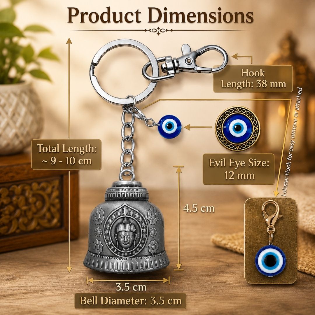 OTTAVO Guardian Bell for Motorcycle Buddhabell - Ride Safe Protection Charm (Unique Rakhi Gift for Biker Brother)