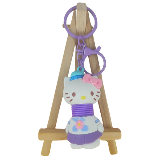 OTTAVO Expandable Neck Keychain |cartoon pull-out keychain| Super creative Cartoon toy, long neck Anime car keychain. (Hello Kitty Purple)